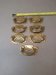 7 Vintage Solid Brass Drawer Pulls Hardware Cabinets Ornate Nos Please Read. Fixed Price $19.95.