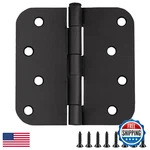 Design House 4" X Matte Black 5/8" Radius Interior Door Hinges 9-PACK. Fixed Price $58.15.