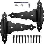 8" Black T-strap Self Closing Wood Hinges T-gate Ha.... Fixed Price $76.91.