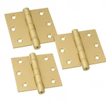 Satin Brass Ball-bearing Door Hinges Square Corner Pack N236 134. Fixed Price $25.86.