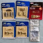 Small Hinge Lot Solid Brass Ives Schlage Narrow Broad Hook Staple Gate 1X1 3/4. Fixed Price $38.93.