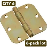 6-PACK Lot National Hardware Door Hinge Square Corner Satin Brass 3" N830-260. Fixed Price $22.49.