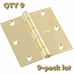 9-PACK National Hardware N830-212 3-1/2" Door Hinge Bright Brass Square Corner. Fixed Price $34.31.