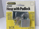 Stanley Lifespan 1/2" Hasp With Padlock Zinc Plated Steel 39-9700 Nos Fr Shp. Fixed Price $15.99.