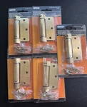 5 New Onward 3-1/2 In. X Brass Self Closing Full Mortise Spring Hinge. Fixed Price $42.50.