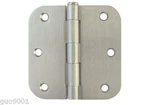 24 Satin Nickel 3.5"X 5/8" Radius Round Corner Interior Door Hinge Free Shipping. Fixed Price $33.99.