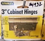 Cabinet Hinges 3", Satin Brass, 2-PACK, Stanley #69-0190, Usa. Fixed Price $5.49.