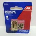 Ace Narrow Hinge Removable Bright Brass Pack 1" #5296751. Fixed Price $7.75.