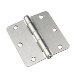 Pack Everbilt 3.5 Inch Satin Nickel Squeak-free Door Hinges 1/4" Corners 28686. Fixed Price $28.00.