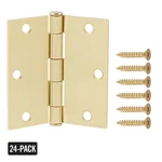 24-PACK 3-1/2 In. Square Radius Satin Brass Butt Door Hinge Value. Fixed Price $51.99.
