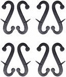 4 Pair Shutter Dog Scroll Black Hand Forged Iron Masonry 6.25" Long Wrought. Fixed Price $68.70.
