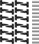 6 Pack 3 Inch Strap Hinges, Shed Gate Heavy Duty Black Outdoor. Fixed Price $14.36.