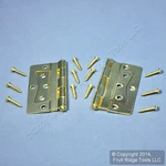Brass Finished Steel 4" Surface Mounted Bi-fold Hinges With Hardware N244-822. Fixed Price $10.43.