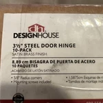 New Design House 181404 10-PACK Steel Door Hinge 3.5" 3-1/2 Satin Brass. Fixed Price $15.50.