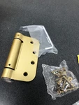 Emtek 95034US4 4X4" Spring Mortise Hinge, 5/8" Radius, Pair, Satin Brass. Fixed Price $14.60.
