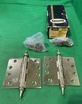 Pair 4 Vintage Stanley Brass Plated Exterior Entry Door Hinges Steeple New. Fixed Price $63.72.