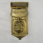 Vintage Solid Brass Home Mail Box Wall Mount Lion Design Apx 11" 5" Hinged Top. Fixed Price $165.00.