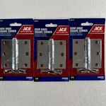 (3) Pack Ace Square Corner Residential Door Hinge Chrome 3" 5297411. Fixed Price $17.99.