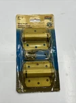2 New Full-surface Door Bakenamel Brass Finish 3" Spring Tension Hinges N114-785. Fixed Price $9.99.