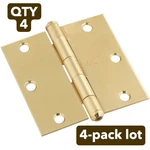 Nos 4-PACK Lot National Hardware N195-685 Door Hinge Brass 3 1/2" Square Corner. Fixed Price $17.14.