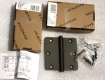 Two Baldwin 3.5" X 1/4" Radius Corner Bearing Mortise Hinges 1435.190.I. Fixed Price $28.50.